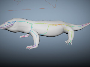 3d rigged low poly komodo dragon model 3D 模型