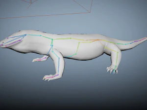 3d rigged low poly komodo dragon model 3D Model