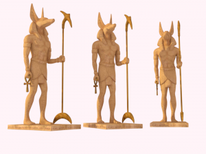 egypt sculptures statues collection low poly Modelo 3D