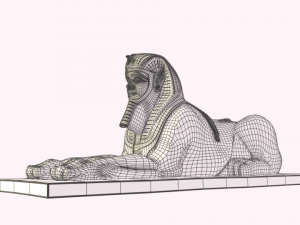 egypt sculptures statues collection low poly Modelo 3D