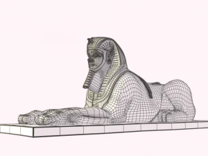 egypt sculptures statues collection low poly 3D Model