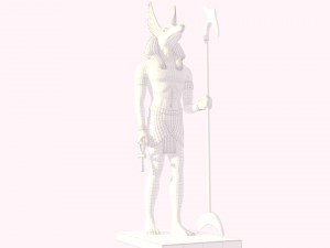 egypt sculptures statues collection low poly Modelo 3D