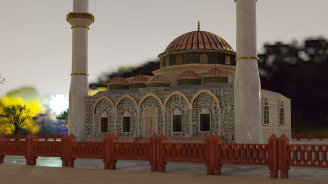 3d moschee mosque masjid islaminc gate model Modelo 3D .c4d .max .obj .3ds .fbx .stl .blend 