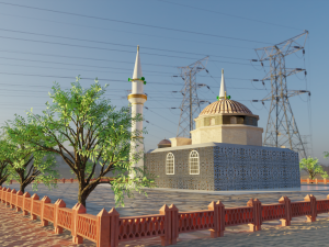 3d moschee mosque masjid islaminc gate model Modelo 3D
