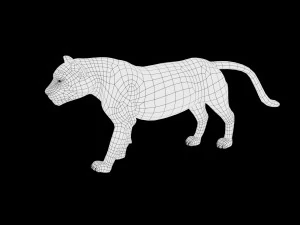 3d rigged low poly leopard model 3D Model