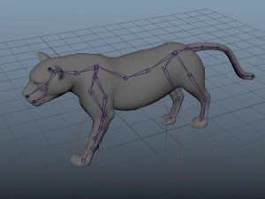 3d rigged low poly leopard model 3D Model