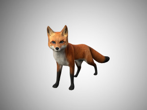 low poly rigged fox 3D-Modell