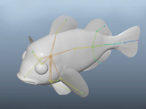 low poly rigged clownfish Model 3D