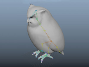 horned owl low poly rigged 3D Model