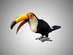 rigged low poly toucan keel billed Model 3D
