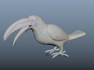 rigged low poly toucan keel billed 3D 模型