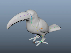 rigged low poly toucan keel billed 3D 模型