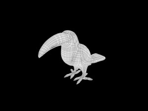 rigged low poly toucan keel billed 3D 模型