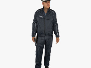 3d low poly rigged police officer cop riot Modello 3D