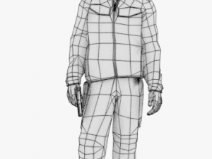 3d low poly rigged police officer cop riot Modello 3D