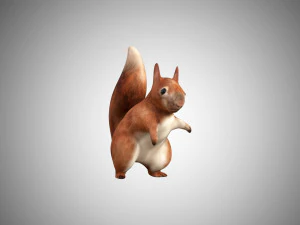 realistic rigged low poly squirrel game ready 3D Model