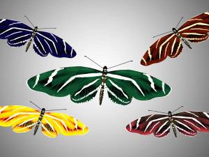 low poly rigged butterfly collection game ready collection 3D 模型