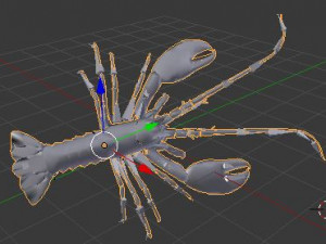 realistic rigged low poly lobster 3D Model