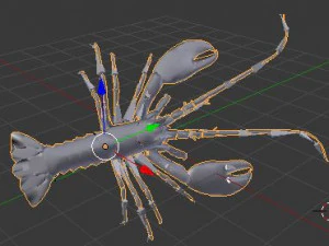 realistic rigged low poly lobster 3D Model