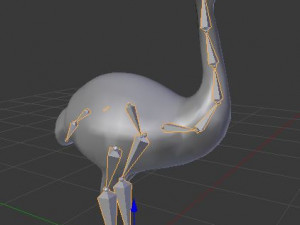 realistic rigged low poly ostrich 3D 모델