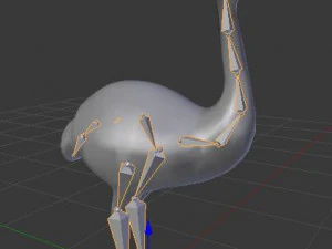 realistic rigged low poly ostrich 3D Model