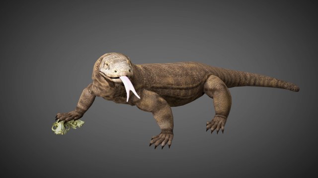 3d rigged low poly komodo dragon model 3D Model .c4d .max .obj .3ds .fbx .stl .blend