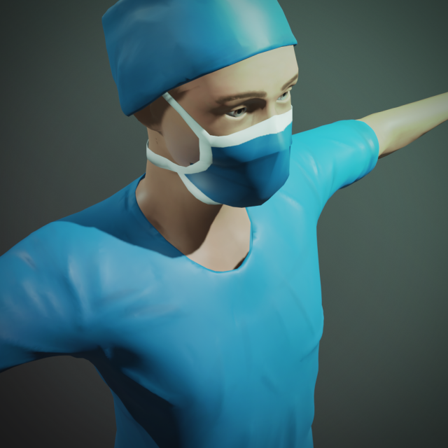 surgeon doctor nurse low poly realistic high detailed rigged low poly Modelo 3D .c4d .max .obj .3ds .fbx .stl .blend 