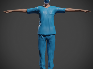 surgeon doctor nurse low poly realistic high detailed rigged low poly Modelo 3D
