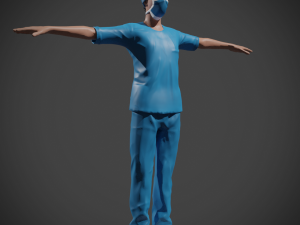 surgeon doctor nurse low poly realistic high detailed rigged low poly Modelo 3D