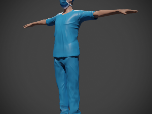 surgeon doctor nurse low poly realistic high detailed rigged low poly Modelo 3D