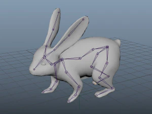 white rabbit low poly realistic high detailed rigged low poly 3D Model