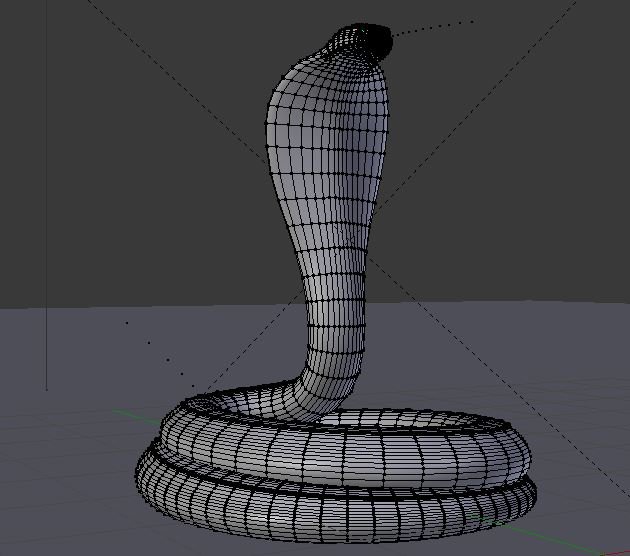 Cobra 3d modeling. How to make a low poly snake using Extrude + Curve  (Autodesk Maya tutorial) 