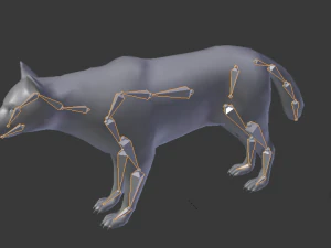 realistic husky dog low poly rigged 3D Model