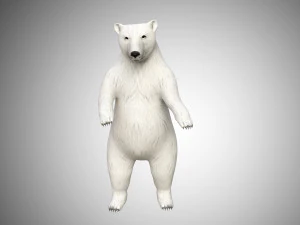 realistischer, hochdetaillierter, manipulierter wei&szlig;er Eisb&auml;r mit niedrigem Poly-Polygehalt 3D Modell