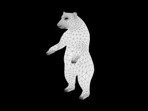 realistic high detailed rigged low poly white polar bear 3D Model
