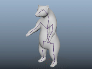 realistic high detailed rigged low poly white polar bear 3D 模型