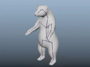 realistic high detailed rigged low poly white polar bear 3D Model