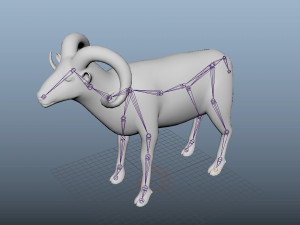 marco polo big horned sheep rigged low poly 3D 모델
