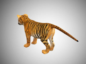 tiger cub rigged low poly 3D Модель