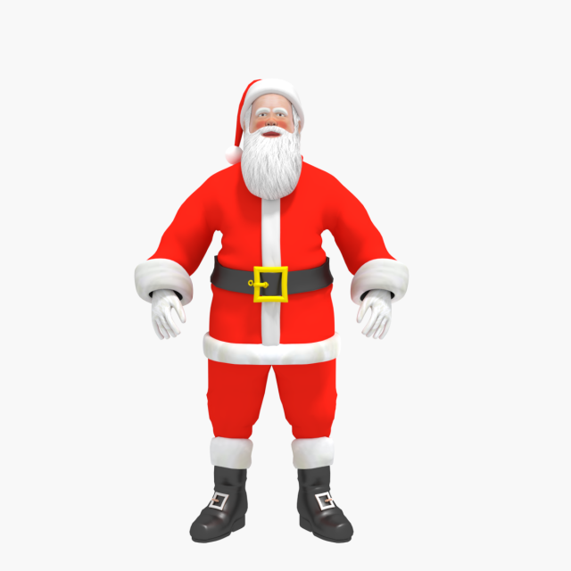 santa clause rigged low poly 3D 模型 .c4d .max .obj .3ds .fbx .stl .blend