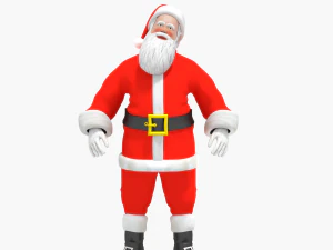 santa clause rigged low poly 3D Model