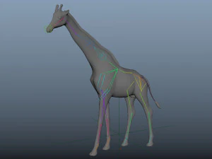 giraffe rigged low poly 3D Model