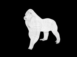 realistic rigged high detailed low poly gorilla 3D Model