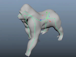 realistic rigged high detailed low poly gorilla 3D Model