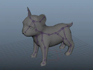 3d realistic rigged low poly high detailed low poly french bulldog puppy 3D Model