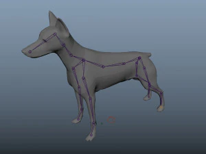 doberman low poly rigged 3D Model