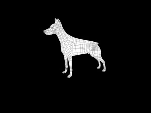 doberman low poly rigged 3D Model