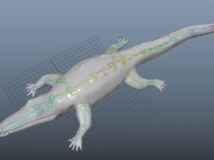 crocodile alligator low poly rigged Modelo 3D