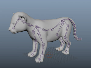 lion cub baby low poly rigged Modelo 3D