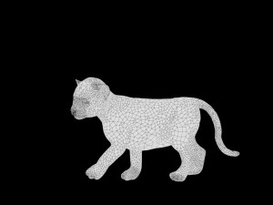 lion cub baby low poly rigged Modelo 3D